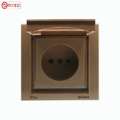 پریز برق ساده دربدار IP44 برلیان بژ