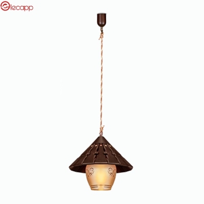 آویز چوبی تک شعله مدل کلاه چینی کد 56