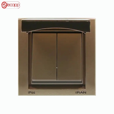 کلید دو پل دربدار IP44 برلیان بژ