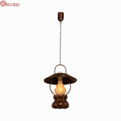 آویز چوبی تک شعله مدل فانوس دریا کد 48