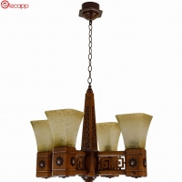 لوستر چوبی چهارشعله مدل نازنین
